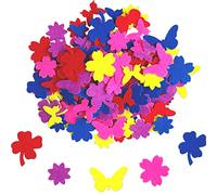 Assorted Flower Butterfly Clover Stickers, Felt Stickers for Kids, Felt Clovers for Crafts, Craft Supplies for Scrapbooking 50pcs 2cm-4cm Size