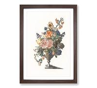 Assorted Flowers by Johan Teyler Framed Print | A2 Walnut Framed Wall Art | Ready to Hang | Modern Floral Picture | Living Room Bedroom Lounge Office