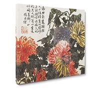 Assorted Flowers by Zhao Zhiqian Canvas Print | Gallery Wrapped 30mm Frame Wall Art | 14x14 inches | Ready to Hang | Modern Floral Picture | Living Room Bedroom Lounge Office