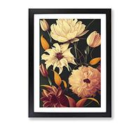 Assorted Flowers Framed Print | A2 Black Framed Wall Art | Ready to Hang | Modern Floral Picture | Living Room Bedroom Lounge Office