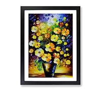 Assorted Flowers In A Vase No.4 Framed Print | A3 Black Framed Wall Art | Ready to Hang | Modern Floral Picture | Living Room Bedroom Lounge Office