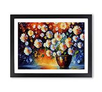 Assorted Flowers Painting Vol.5 Abstract Framed Print | A3 Black Framed Wall Art | Ready to Hang | Abstract Floral Picture | Living Room Bedroom Lounge Office