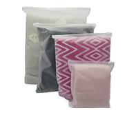 Assorted Frosted Zip Lock Clothes Bags seal, Travel Space Saver Storage Protect From Moisture & Dust, Resealable Large Plastic Luggage waterproof Pouch For Clothes, Towels Organising. (Frosted, 32)