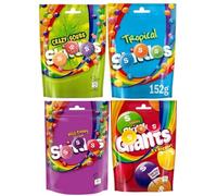 Assorted Fruit-Flavoured Chewy Sweets Sharing Pouches - Wild Berry, Tropical, Fruit Giants & Sour Mix (Pack of 4)