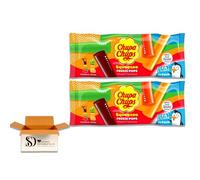Assorted Fruit Flavoured Chupa Chups Squeezee Freeze Ice Pops 12 x 50ml (Pack of 2 - 24 Total Pops) - Ice Lollies with Real Fruit Juice & No Added Sugar - Cola, Apple, Strawberry, Orange