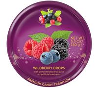 Assorted Fruit Flavoured Hard Boiled Sweets Tiin 150g - Variety Pack with Wildberry, Citrus & Classic Fruit Drops - Ideal for Gifting & Sharing - Klfy (4 x Tin, Wildberry Drops Tin)