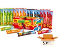 Assorted Fruit Flavours Chupa Chups Squeezee Freeze Ice Pops 12 x 45ml (Pack of 5 - 60 Total Pops) - With Real Fruit Juice | No Added Sugar | Cola, Apple, Strawberry & Orange Freezable Lollies