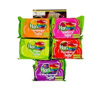 Assorted Fruit Jelly Bundle, 5 Flavours - Orange, Raspberry, Lime, Strawberry, Blackcurrant, with Kitchen Fella Cooking Tips Postcard