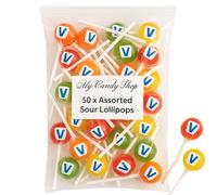 Assorted Fruit Lollies - 50 Mix Red, Green, Yellow Red Lollipops - Individually Wrapped Lollies - Halal lollipops - Children's party sweets - Fun Novelty lolly pops