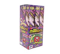 Assorted Fruity Candy Variety Pack, Millions Bulk Bags of 6 Colorful Chewy Candies (Box Of 12 tube Raspberry)