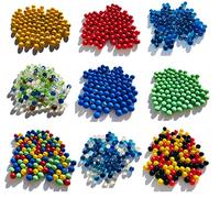 Assorted Glass Marbles 500 g Approx. 95 Pieces 16 mm Glass Stones Marble Vase Fillings Blue Gold Red Green Marbles Red Blue Clear Gold Decorative Bowls Marble Game Glass (Ocean Blue)