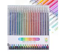 Assorted Glitter Gel Pens | Set of 12 Glitter Gel Pens | Light Writing Pens | Detailed Coloring, Art Doodling, Creative Scrapbooking & Personalized Journaling |