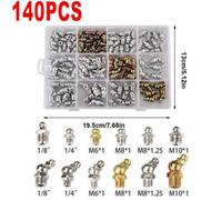 Assorted Grease Nipples Kit, Metric And Imperial M6, M8, M10, 140 Piece