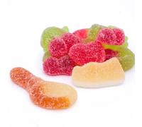 Assorted Gummy Candy Mix - Sour & Fruity Jelly Sweets Selection, Love Hearts, Burgers, Blackcurrant, Apple & Colla Rings, Pick n Mix - pln (2000g, Super Sour Mix)