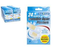 Assorted Invisible Aqua Plasters - Pack of 24 Assorted Sizes Ideal for Water, Swimming