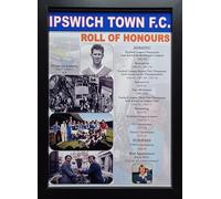 Assorted Ipswich Town club history roll of honours - framed print