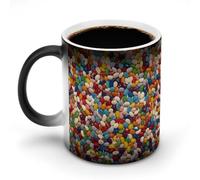 Assorted Jelly Beans Color Changing Mug Heat Changing Coffee Mugs Funny Heat Activated Mug Ceramic Magic Cup Novelty Coffee Mugs 12 Oz Unique Tea Cup Birthday Gift for Women Men