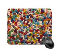 Assorted Jelly Beans Mouse Pad Square Laptop Mouse Mat Cute Computer Mousepad Keyboard Pad Non-Slip Desk Pads for Gaming Office Work Home 20 * 25cm