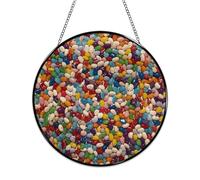 Assorted Jelly Beans Stained Glass Window Hanging Sign Suncatcher