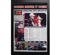 Assorted Lando Norris 2025 Silverstone British Grand Prix winner - framed print