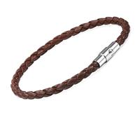 Assorted Lengths 4mm Wide Brown Faux Leather Necklace Braided Twist Cord and Stainless Steel Catch Choose From 14inches to 24 inches long J32 (36cms / 60cms) (4mm Wide-22 inches Long)