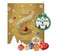Assorted Lindt Chocolates Advent Calendar 2025-24 Days Christmas Countdpwn Mini Truffles Advent Calendar 117g with Topline Tree Decoration. Christmas Gifts for Women, Gifts for Colleagues