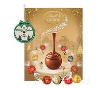 Assorted Lindt Chocolates Advent Calendar 2025 - Luxury Golden 24 Days Christmas Countdown Calendar 2025 Chocolates Gift Box 233g with Topline Tree Decoration. Christmas Gifts for Women