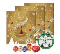 Assorted Lindt Chocolates Advent Calendar 2025 - Pack of 3 x 117g Mini Truffles Advent Calendar with Christmas Tree Decoratio. Christmas Gifts for Women, Secret Santa Gifts, Stocking Fillers