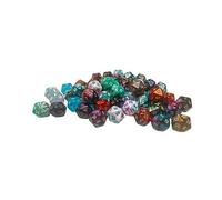 Assorted Mini Dice No 2 with Numbers D20 10mm (3/8in) Pack of 50 Chessex