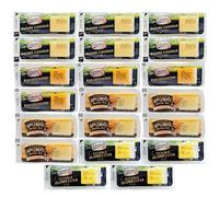 Assorted Mini Selection for Cheese Board - Pack of 2 x 10 Individually Wrapped 4 Different Flavour Cheese Portions Great with Chutney or Jam for Lunch Box, Cheese Gift Set, Hampers for Men or Birthday