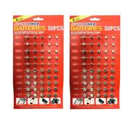 Assorted Mixed Alkaline Button Cell Batteries AG1/LR621 | AG3/LR41 | AG4/LR66 | AG10/LR54 | AG12/LR43 | AG13/LR44 Battery for Watches, Calculators, K