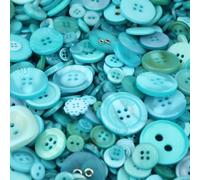 Assorted Mixed Buttons Arts Crafts Card Making Scrapbooking Fun Projects. 300g Bag Mixed or Specific Colours (Choose Variation) (Turquoise)