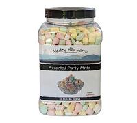 Assorted Party Mints By Medley Hills Farm in Reusable Container 1.5 lbs. - Peppermint Pastel After dinner mints candy - Great wedding mints for guests, baby shower or birthday party - Product of USA