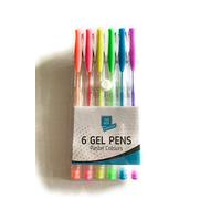Assorted Pastel Plastic Gel Pens, 6 Pack (15 cm) - Durable & VIbrant Design, Perfect for Home, School, or Office Use