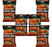 Assorted Pretzel Pieces Snacks 85g- Jalapeño, Hot Buffalo Wings, Cocoa, Speculoos, Salted Caramel, Cheddar Cheese, Garlic Bread & Honey Mustard -ckls (6 x Pack, Pretzel Pieces Jalapeno)