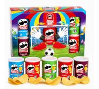 Assorted Pringles Crisps Multipack Box - Match Day 5 x 40g Pringles Multipack Tins - Includes 2 Original, 1 Texas BBQ, 1 Salt & Vinegar, 1 Sour Cream & Onion - WorldCup Football Snack Hamper Gift Set