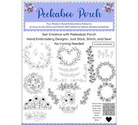Assorted Ready-to-Use Embroidery Design Transfers on Stick and Stitch Water Soluble Sewing Stabilizer Paper for Hand Embroidery Kit Thread Art Projects (Flower Borders)