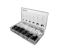 Assorted Round Cable Nail Clips Black & White 4mm to 12mm- 390 PCS