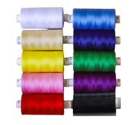 Assorted Sewing Thread Box of 10 reels -10 x Moon Polyester Reels Thread Sewing Over Locking 1000 Yards 120’s (Assorted)