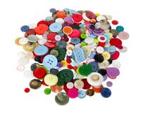 Assorted Shapes & Sizes Craft Buttons 250g - Multi-Colour Mix - Bright Mixed Buttons for Sewing, Scrapbooking & Decorations