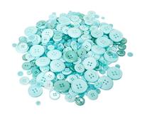 Assorted Shapes & Sizes Craft Buttons 250g - Turquoise - Mixed Craft Buttons for Sewing, Knitting, and Art Projects