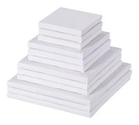 Assorted Size 3 Inches/ 4 Inches/ 5 Inches/ 6 Inches Mini Art Canvas Stretched for Craft Painting Drawing, 12 Pieces