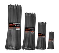 Assorted Size Zip Ties 8+12+14+18 Inch with Double Sided Teeth Tensile Strength Heavy Duty Self Locking Wire Ties Adjustable More Durable for