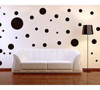 Assorted Sizes Removable Black Dot Mix Wall Decals 268 PCS for Kids Room Decoration +"Dots, Polka"+"Stickers"+"Easy to Peel Easy to Stick" + Metallic Vinyl Decor by BUGYBAGY (Black Dot, Mix) (Black)