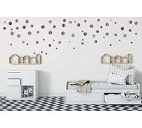 Assorted Sizes Removable Silver dot Mix 268 PCS Wall Decals for Kids Room Decoration +"Dots, Polka"+"Stickers"+"Easy to Peel Easy to Stick" + Metallic Vinyl Decor by BUGYBAGY (Silver Dot, Mix)