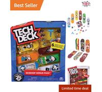Assorted Sk8shop Fingerboard Pack: 6 Boards, Stickers & Tools - Portable Fun