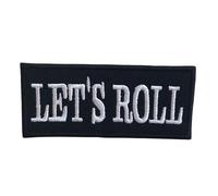 Assorted Slogans for Motorcycle Biker Rider Clothes Decoration Jeans Jacket Clothing Badge Iron on Sew on Embroidered Patch appliqué (Let's Roll)
