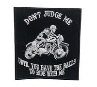 Assorted Slogans for Motorcycle Biker Rider Clothes Decoration Jeans Jacket Clothing Badge Iron on Sew on Embroidered Patch appliqué (Don't Judge Me)
