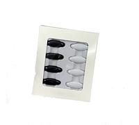 ASSORTED SNAG FREE SAFETY PINS HIJAB CLIPS SCARF PIN BROOCH (Design 1 Black & White (8pc))