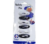 ASSORTED SNAG FREE SAFETY PINS HIJAB CLIPS SCARF PIN BROOCH (Design 3 Black & White (6pc))
